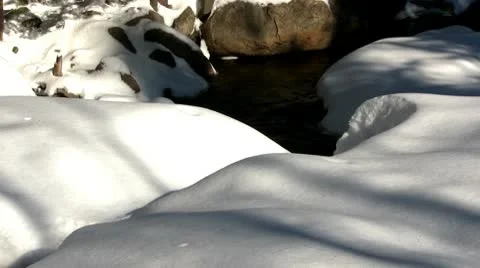 Mountain river snow blanket Stock Footage 10757785