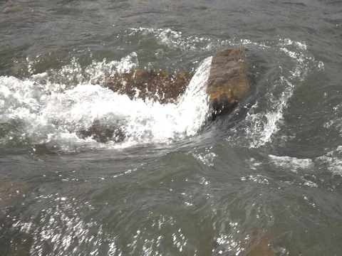 Mountain river, splashing water Stock Footage 78165915