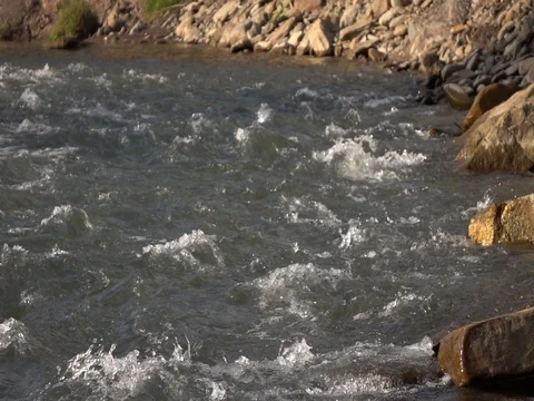 Mountain river, splashing water Stock Footage 78172717