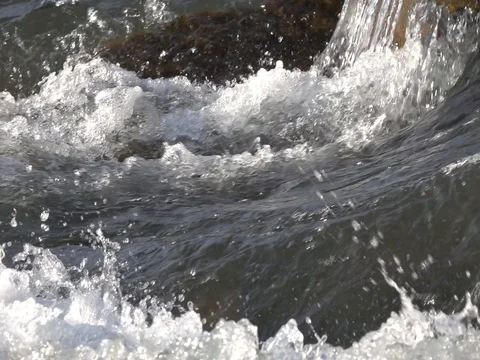 Mountain river, splashing water Stock Footage 78172733