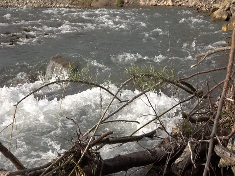 Mountain river, splashing water Stock Footage 78172748