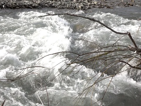 Mountain river, splashing water Stock Footage 78172763
