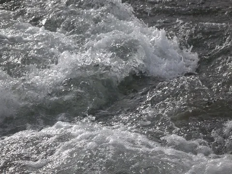 Mountain river, splashing water Stock Footage