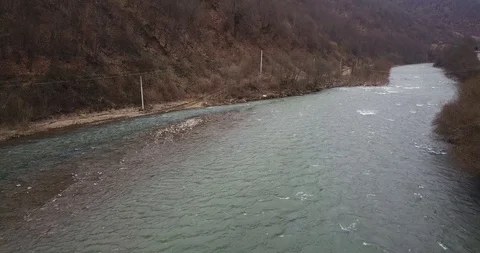 Mountain river in the spring in the Carpathians Stock Footage 127027355