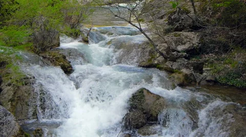 The mountain river in the spring Stock-Footage 49754235