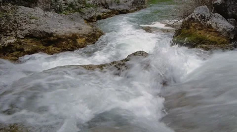 The mountain river in the spring Video stock 49781054