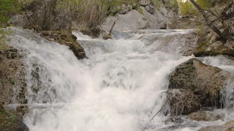 The mountain river in the spring 库存影片 49781886