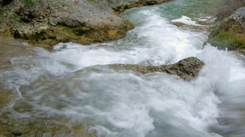 The mountain river in the spring Stock Footage 49824789