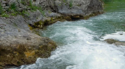 The mountain river in the spring Video stock 49825347