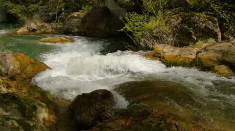 The mountain river in the spring Stock-Footage 51692713