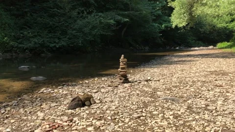 Mountain river stone balance 動画素材 155346871