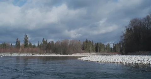 Mountain river before storm Stock Footage 90462562