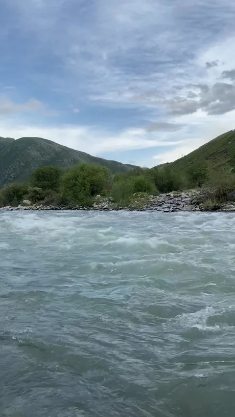 Mountain river stream, blue water river Stock Footage 251661113