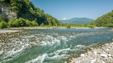 Mountain River Stream In Gorge Video stock 55097753