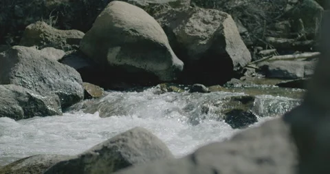 Mountain River Stream White Water Slow Motion Nature Water Spring Natural Stock Footage 194413646