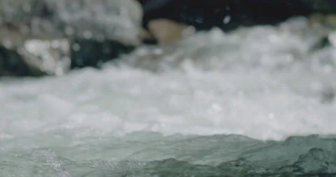 Mountain River Stream White Water Slow Motion Nature Water Spring Natural Stock Footage 194413995