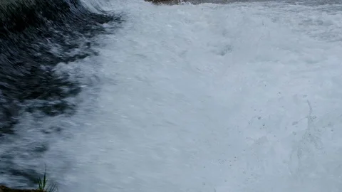 Mountain river. A strong flow of clean water blue. Slow motion. Natural beauty. Vidéo 108648568