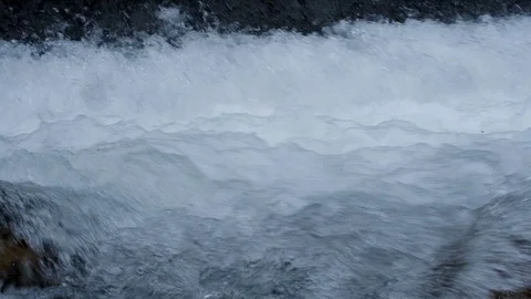 Mountain river. A strong flow of clean water blue. Slow motion. Natural beauty. Vidéo 108648709