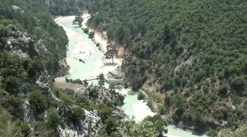 Mountain river in summer zoom in Stock Footage 11709266