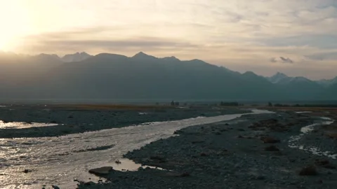 Mountain river in the sunlight Stock Footage 140610957