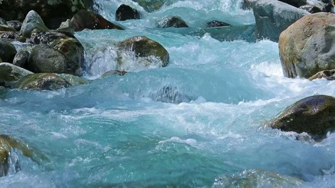 Mountain river on a sunny day. Video stock 90898375
