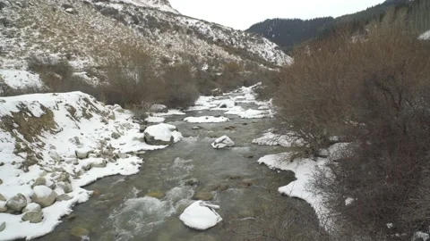 A mountain river. Terskey Ala-Too Mountains. Kyrgyzstan. Stock Footage 233712217