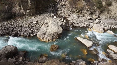 Mountain river. Top view Stock Footage 59571584