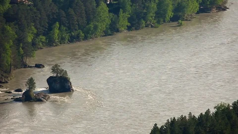 Mountain river top view Stock Footage 125413671