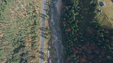 Mountain river top view. Stock Footage 165157734