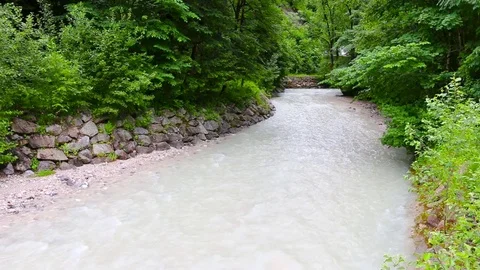 Mountain river under Partnach Gorge. Video stock 72045926