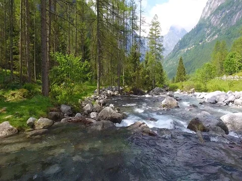 Mountain river - Val di Mello (Valmasino) Video stock 77651290