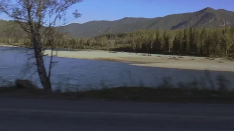 Mountain river in the valley Stock Footage 74454220