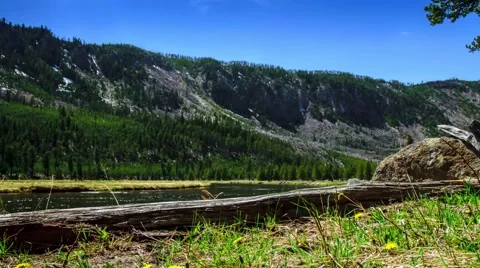 Mountain River Valley Moving Time Lapse Stock Footage 49833972