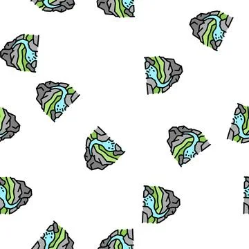 Mountain river vector seamless pattern 库存插图