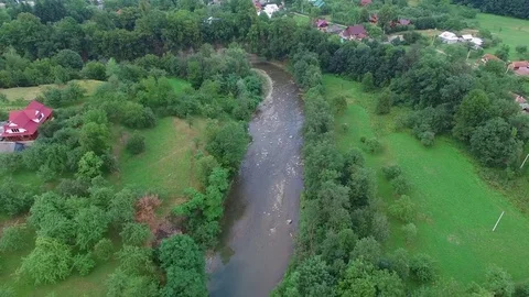 Mountain River  View From Above Stock Footage 74795038