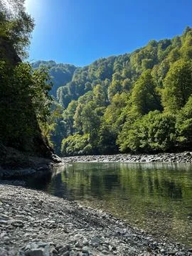 Mountain River Vista Foto stock