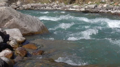 Mountain river washes stones 動画素材 116559267