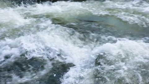 Mountain river water flow in powerful waterfall, video background. Stock Footage 151883954