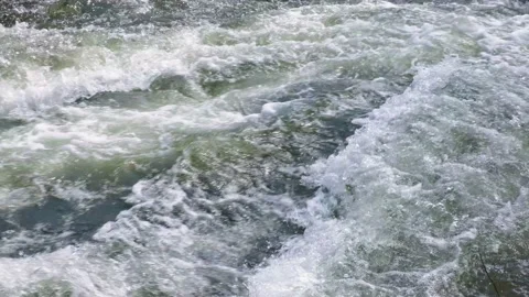 Mountain river water flow in powerful waterfall, video background. Stock Footage 151914808