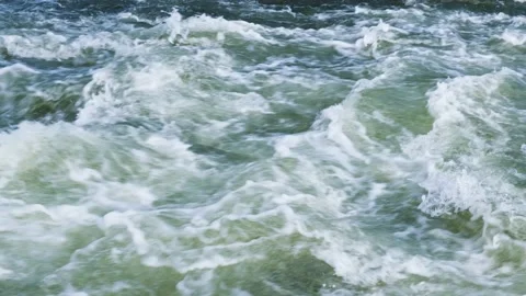 Mountain river water flow in powerful waterfall, video background. Stock Footage 151987351
