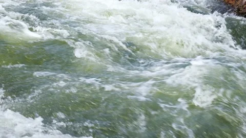 Mountain river water flow in powerful waterfall, video background. 스톡 동영상 152174495
