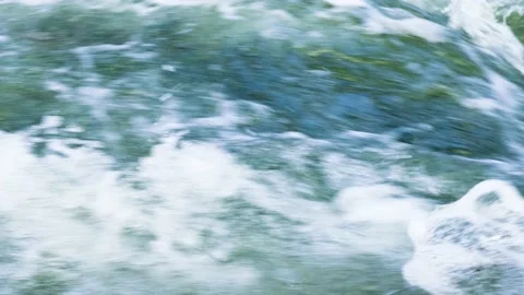 Mountain river water flow in powerful waterfall, video background. Stock Footage 155195174