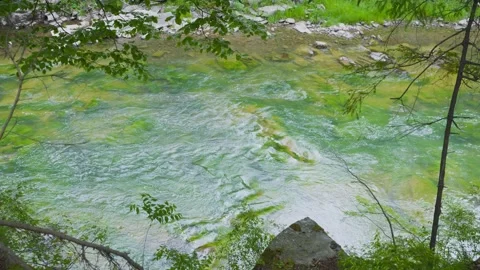 Mountain river water flow. Slow motion. Stock-Footage 277296754