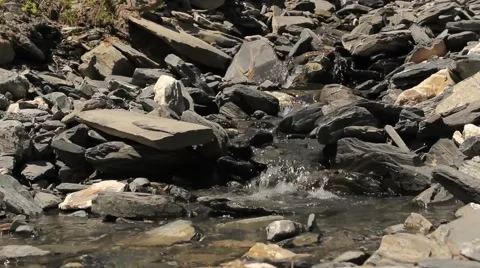 Mountain River Water flowing over rocks Stock Footage 41465405