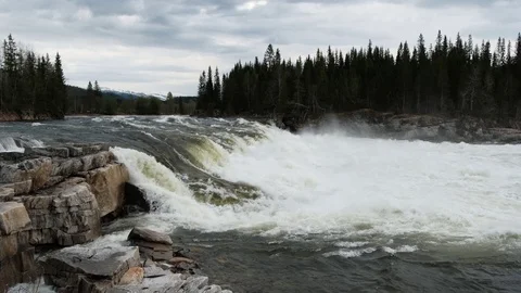 Mountain river water with slow motion closeup. Norway Beautiful Nature. Stock Footage 109160785