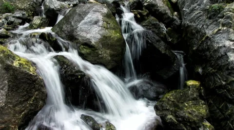 Mountain River. Waterfall Видео 47800823