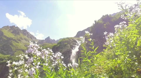 Mountain river with waterfall Video stock 68346633