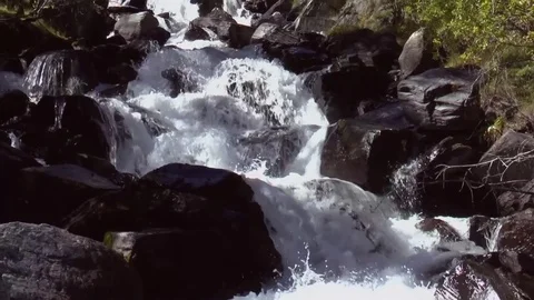 Mountain river, waterfall Stock Footage 73190293