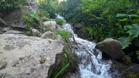 Mountain river  waterfall Stock Footage 114245434