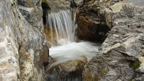 Mountain river waterfall in forest Stock Footage 78969396